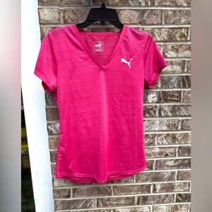 Puma Women's Bright Pink Short Sleeve Tee/Tshirt